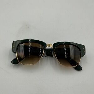 Ray Ban RB 0316 S Mega Clubmaster Sunglasses Green Gold Gradient Brown Lens 53mm